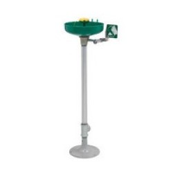 Haws Drinking Faucet Co 7261-7271 Haws Pedestal Mounted Eye/Face Wash With AXION MSR  Eye/Face Wash Head Assembly And Green ABS 
