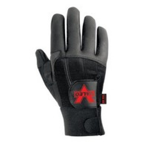 Valeo Inc V435-L Valeo Large Black Pro Full Finger Premium Leather Anti-Vibration Gloves With Elastic Cuff, AV GEL Padded Palm, 