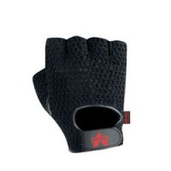 Valeo Inc V450-M Valeo Medium Black Mesh Fingerless Genuine Leather Anti-Vibration Gloves With Hook and Loop Cuff, Cotton Mesh B
