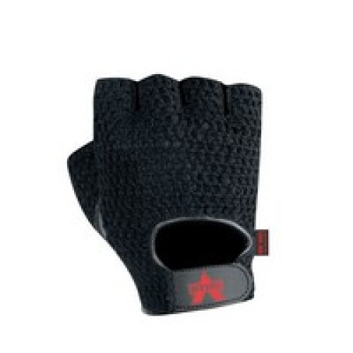 Valeo Inc V450-M Valeo Medium Black Mesh Fingerless Genuine Leather Anti-Vibration Gloves With Hook and Loop Cuff, Cotton Mesh B