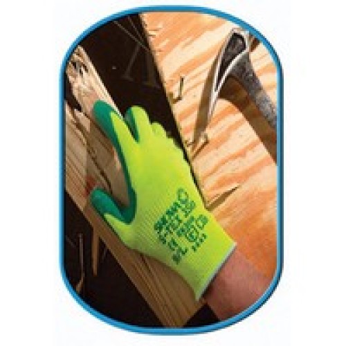 SHOWA Best Glove S-TEX350M-08 SHOWA Best Glove Size 8 HiViz Yellow And Green SHOWA S-TEX 350 Hagane Coil Fiber Cut Resistant Coa