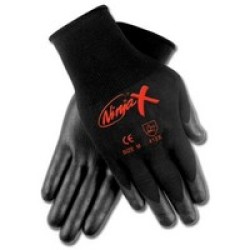 Memphis Gloves N9674M Memphis Medium Ninja X 15 Gauge Black Polyurethane And Nitrile Dipped Palm And Finger Coated Work Gloves W Memphis Gloves N9674M Memphis Medium Ninja X 15 Gauge Black Polyurethane And Nitrile Dipped Palm And Finger Coated Work Gloves W
