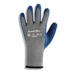 Ansell Edmont 80-100-6 Ansell Size 6 PowerFlex Rubber Dipped Palm Coated Work Gloves With Seamless Poly/Cotton Knit Lining (144 