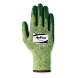 Ansell Edmont 11-511-9 Ansel Size 9 Yellow And Green HyFlex Intercept Technology Yarn Coated Work Glove With Green Foam Nitrile 