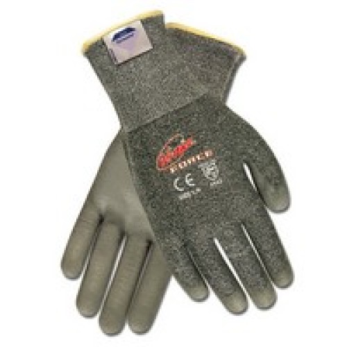 Memphis Gloves N9677M Memphis Medium Ninja Force 13 Gauge Gray Polyurethane Dipped Palm And Finger Coated Work Gloves With Gray 