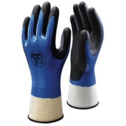 SHOWA Best Glove 377XXL-10 SHOWA Best Glove SHOWA Size 10 Black And Blue Nitrile 377 ATLAS Coated Work Gloves With Nitrile Palm 