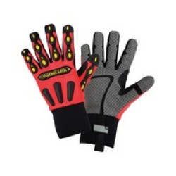West Chester 86711/L Large Orange R2 Winter Synthetic Leather and Spandex Fleece Lined Cold Weather Gloves