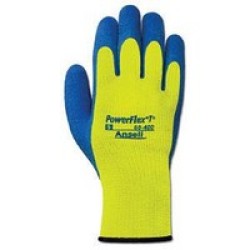 Ansell Edmont 80-400-8 Ansell Size 8 Hi-Viz Yellow And Blue PowerFlex T Hi Viz Yellow Rubber Thermal And Terry Cloth Lined Cold 