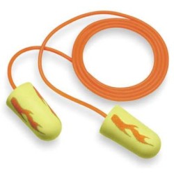 3M 311-1252 E-A-Rsoft Yellow Neon Blasts NRR 33 Corded Disposable Single-Use Earplugs