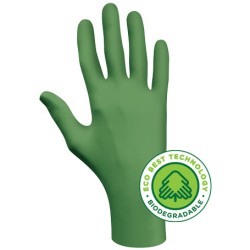 SHOWA Best Glove 6110PFM Medium Green Eco Best Technology EBT 4 mil Latex-Free Nitrile Powder Free Biodegradable Disposable Gloves (100 Gloves Per Box)