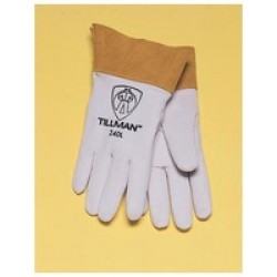 John Tillman & Co 24DL Tillman  Large Pearl Gray Kidskin Premium Grade TIG Welders Glove With Kevlar Stitching, Straight Thumb A