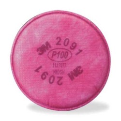 3M 2091 Magenta P100 Particulate Filter Discs: Package of 2 Filters