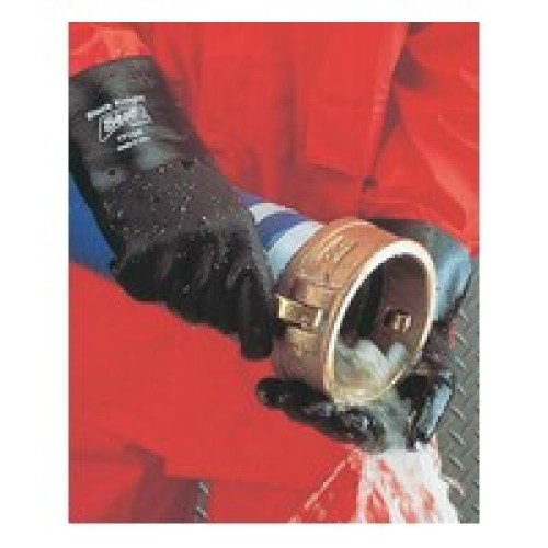 SHOWA Best Glove 7714R-10 SHOWA Best Glove Large Black Knight PVC Glove With 14