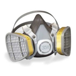 3M 5000 Series 5303 Large Disposable OV/AG Dual Cartridge Half Mask Respirator: Organic Vapors/Acid Gas