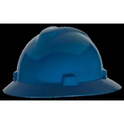 MSA (Mine Safety Appliances Co) 454732 MSA Blue V-Gard Class E, G Type I Polyethylene Non-Slotted Hard Hat With Staz-On Suspensi