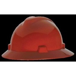 MSA (Mine Safety Appliances Co) 454736 MSA Red V-Gard Class E, G Type I Polyethylene Non-Slotted Hard Hat With Staz-On Suspensio