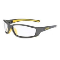 Honeywell SX0400X Uvex By Sperian SolarPro Safety Glasses With Gray And Yellow Frame And Clear Polycarbonate Uvextreme Anti-Fog 