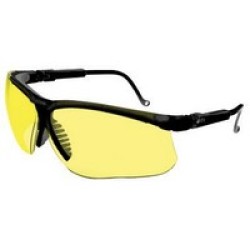 Honeywell S3202 Uvex By Sperian Genesis Safety Glasses With Black Frame And Amber Polycarbonate Ultra-dura Anti-Scratch Hard Coa