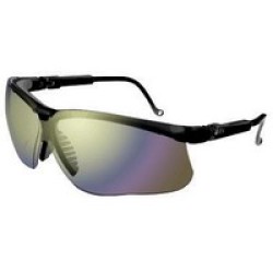 Honeywell S3203 Uvex By Sperian Genesis Safety Glasses With Black Frame And Gold Polycarbonate Ultra-dura Anti-Scratch Hard Coat