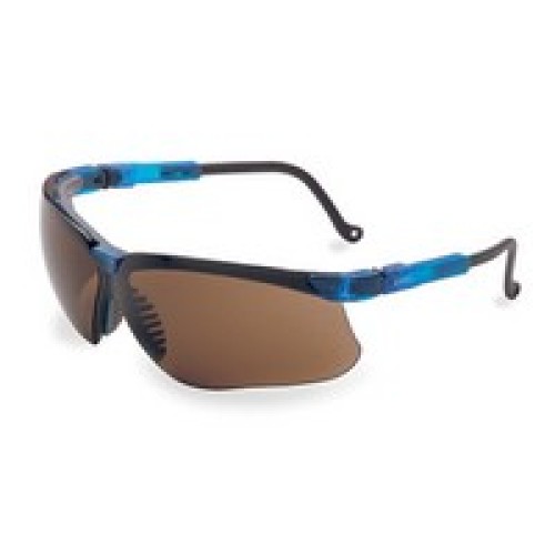 Honeywell S3241X Uvex By Sperian Genesis Safety Glasses With Vapor Blue Frame And Espresso Polycarbonate Uvextreme Anti-Fog Lens