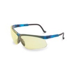 Honeywell S3242 Uvex By Sperian Genesis Safety Glasses With Vapor Blue Frame And Amber Polycarbonate Ultra-dura Anti-Scratch Har