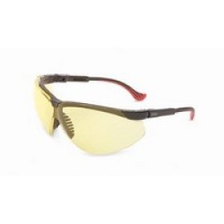 Honeywell S3309 Uvex By Sperian Genesis XC Safety Glasses With Black Frame And Amber Polycarbonate Ultra-dura Anti-Scratch Hard 