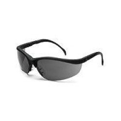 Crews Safety Products KD112 Crews Klondike Safety Glasses With Black Frame And Gray Polycarbonate Duramass Anti-Scratch Lens