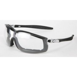 Crews Safety Products RT110AF Crews Rattler Safety Glasses With Black Frame And Clear Duramass Anti-Scratch Anti-Fog Lens