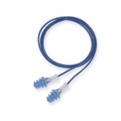 Honeywell FDT-30-SM Howard Leight Small Multiple Use Fusion 4-Flange Blue Thermal Plastic Urethane Detectable Corded Earplugs Wi