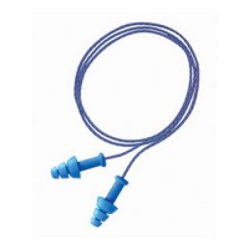 Honeywell SMF-30BU Howard Leight Multiple Use SmartFit 3-Flange Blue CMT (Conforming Material Technology) Detectable Corded Earp