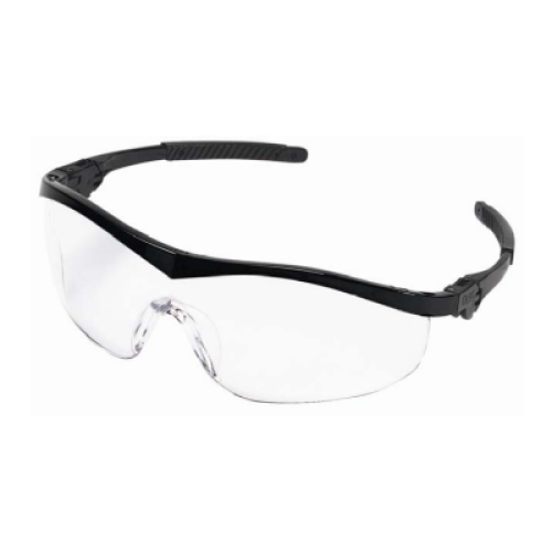 MCR Safety ST110 CREWS Storm Safety Glasses: Clear Lens Black Frame 