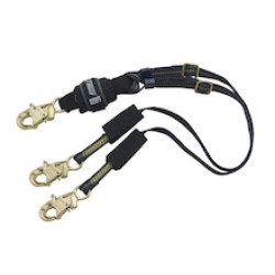 DBI/SALA 1246320 DBI/SALA 6' Force2 Adjustable 100% Tie-Off Shock Absorbing Lanyard: Snap Hooks