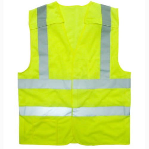 Cordova VB221PFR Class II Hi-Viz Lime Safety Vest 5 Point Breakaway Design