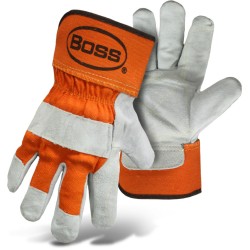 Boss 1JL2393 Large Double Split Leather Palm with Rubberized Safety Cuffs