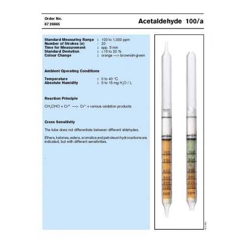 Draeger Tubes 6726665 Acetaldehyde 100/a 100 - 1,000 ppm