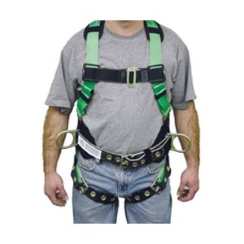 MILLER 650T61 (HP) High Performance Large Green Full Body Construction Harness: 3 D-Rings