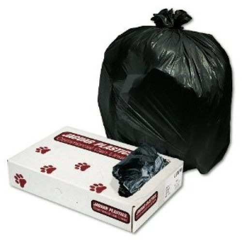 Jaguar Plastics JAGL3339M Black Economy 33 Gallon .50 Mil Medium-Duty Trash Can Liners: Case of 250 Garbage Bags