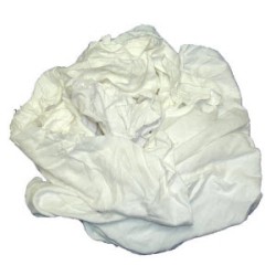 RAG25SWK White 100% Cotton Knit T-Shirt Wiping Rags: 25 lbs Case