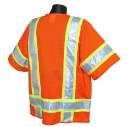 TnA Safety Products V310O Class III Orange Sleeved Two Tone Reflective Surveyor Vest: 2