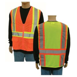 TnA Safety Products V210L Class II Lime Two Tone Reflective Surveyor Vest: 2