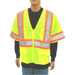 TnA Safety Products V310L Class III Lime Sleeved Two Tone Reflective Surveyor Vest: 2
