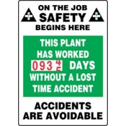 Safety Scoreboards Accuform MSCBDD13 Turn-A-Day Safety Scoreboards: 