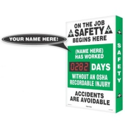 Safety Scoreboards Accuform SCA282 Digi-Day Safety Scoreboards: 