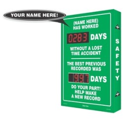 Safety Scoreboards Accuform SCM337 Digi-Day Plus Safety Scoreboards: 