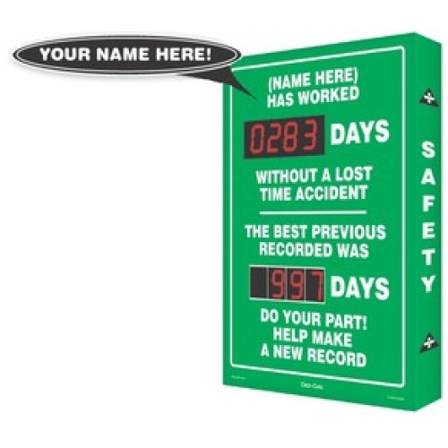 Safety Scoreboards Accuform SCM337 Digi-Day Plus Safety Scoreboards: 