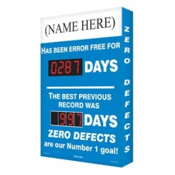 Safety Scoreboards Accuform SCA287 Digi-Day Safety Scoreboards: 