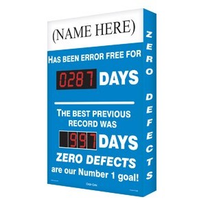 Safety Scoreboards Accuform SCA287 Digi-Day Safety Scoreboards: 