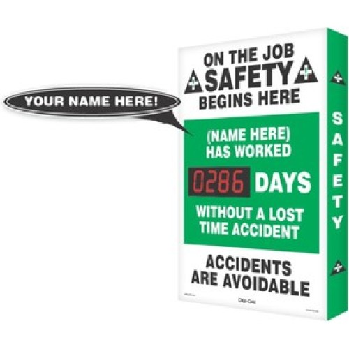 Safety Scoreboards Accuform SCA286 Digi-Day Safety Scoreboards: 