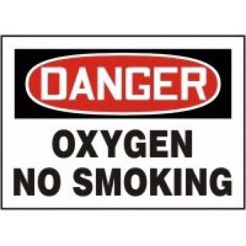 Chemical Sign Danger Oxygen No Smoking Signs Accuform MCHL073VP Safety Signs