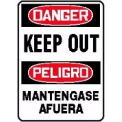 Bilingual Signs Danger Keep Out Signs - Peligro Mantengase Afuera Accuform SBMADM146VP Safety Signs